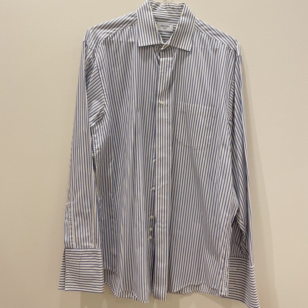 Brooks Brothers Blue White Yellow Bank Stripe